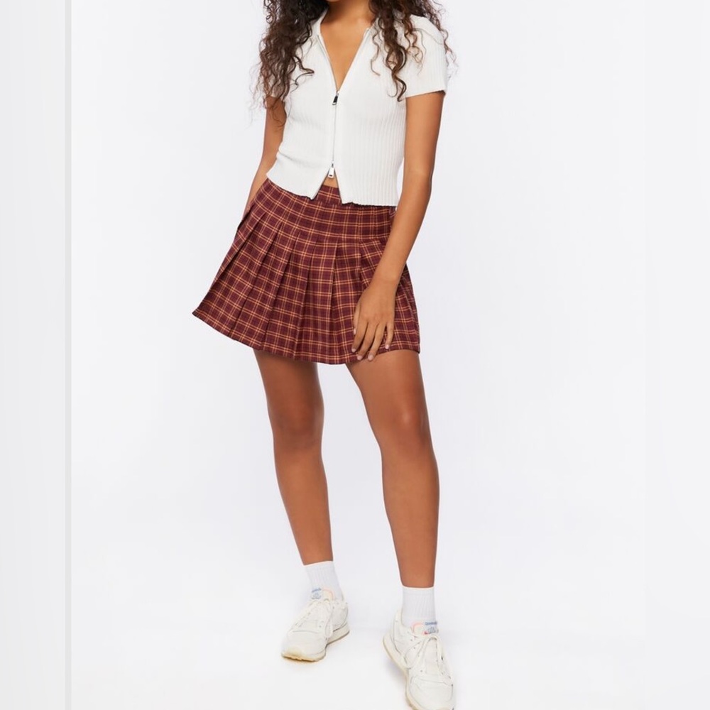 Red & Gold Pleated Skirt